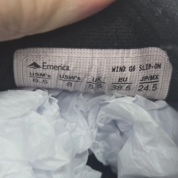 Emerica Wino G6 Slip-on Black Slip-On Sneakers Men's Size 6.5 Women's Size 8 - Picture 13 of 13